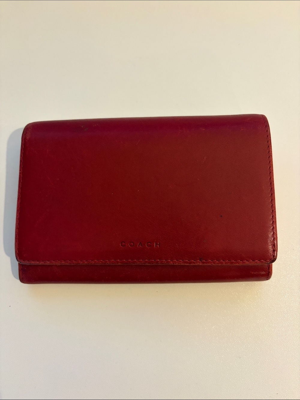 COACH VINTAGE Y2K Red Leather BiFold Wallet